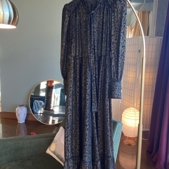 Zara Leopard Print Jumpsuit Ruffled Hem Bow Golden - Picture 3 of 8